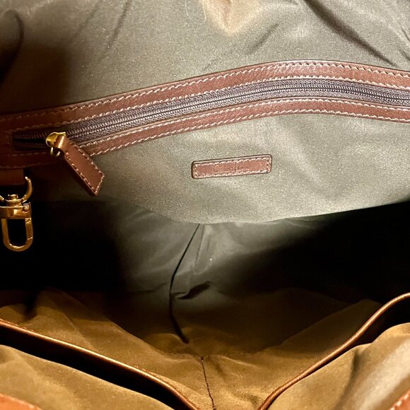 Cole Haan Camden Devin Chestnut Leather Convertible Bag Tote Double Handle - Picture 6 of 6